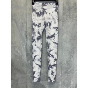 LOVE TREE Women's Gray-White Marble High-Waist Ribbed Seamless Pull-On Leggings